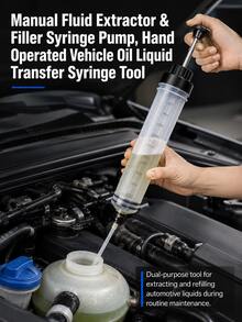 Dual-Use Oil & Fluid Suction And Filling Tool For Cars And Motorcycles, Manual Liquid Extraction And Filling Injection Pump, Manual Vacuum Pump For Engine Oil, Brake Fluid, Transmission Fluid, Coolant, Automotive Maintenance And Repair Injection Tool - A - View 4
