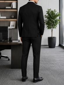 Men Plus Size Suits - Schwarz - Übersicht 2