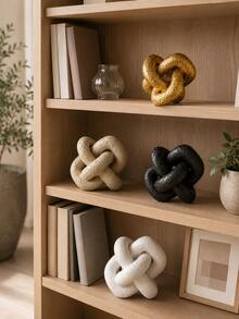 1pc Abstract Knot Sculpture, Modern Geometric Decorative Ornament, Nordic Minimalist Desktop Figurine, Suitable For Living Room, Bookshelf, Coffee Table, Office Desk, Entryway Decor, Housewarming Gift - New Knot Ornament - View 2