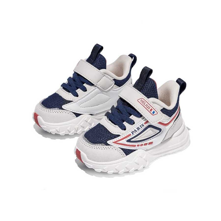 CAMEL JOE Zapatillas deportivas infantiles transpirables, puntera ancha, cierre adhesivo sin cordones, suela antideslizante, calzado unisex preescolar para interior y exterior - Azul - Ver 1
