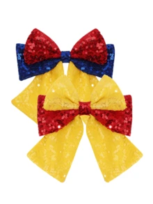 1pc Large Shiny Colorful Sequin Bow Hair Clip, Cute Princess Sweet Hair Accessory For Kids, Suitable For Party Wear - 彩色 - 查看 16
