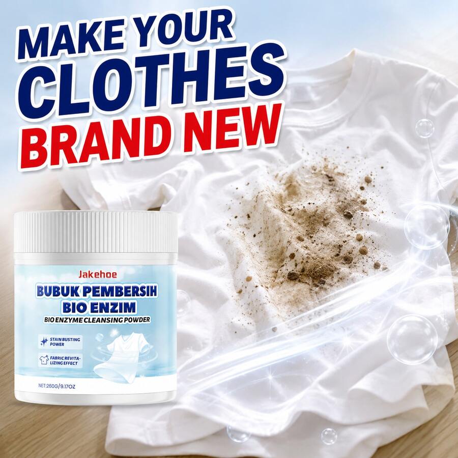 Stain Remover Foaming Powder For Clothes, Cleans, Removes Stains, And Brightens Clothes