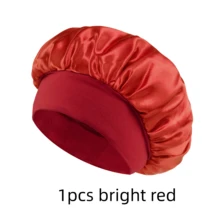 Women's Natural Curly Hair Satin Silk Sleep Cap, Loose Beanie Style Sleep Bonnet - Multicolor - View 11