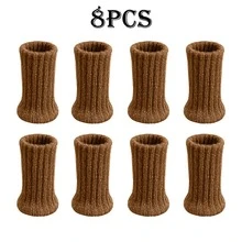 8-Piece Set Of Knitted Table Leg Covers, Fabric Silent Table And Chair Foot Covers, Protective Flooring And Furniture, High Elasticity Floor Protection Pads, Suitable For Table Legs Of Various Diameters, Knitted Furniture Pads - Multicolor - View 11