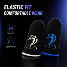 8pcs,Snake Gaming Finger Sleeves Set, Breathable Anti-Sweat Finger Covers, High Sensitivity Touch Control Sleeves For Mobile Games - Red - View 6