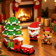Christmas Micro Particle Building Blocks, Santa Claus Snowman Christmas Tree Reindeer Assembly Blocks, Children's Educational Handmade Puzzle Toys, Holiday Gift Small Decor - Multicolor - View 6