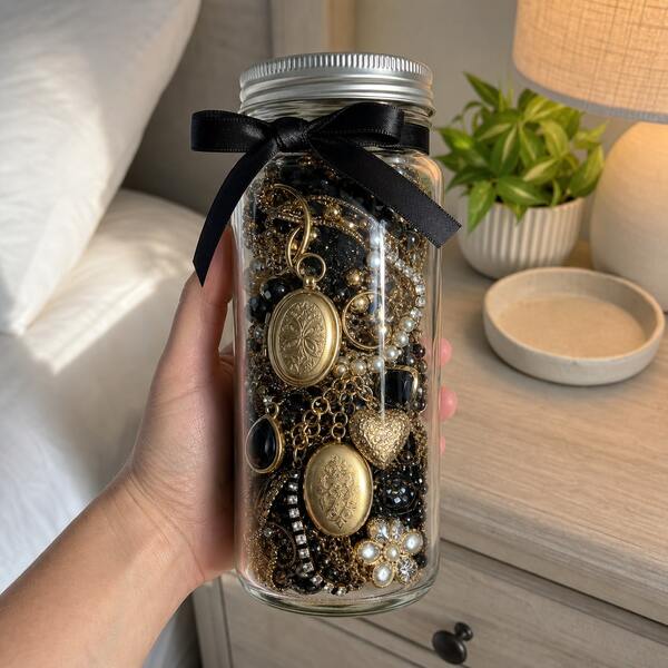Classic Heirloom Bohemian Mixed Mystery Jewelry Storage Jar Gift Set 15pc RJ-ZS-108-RJ0728