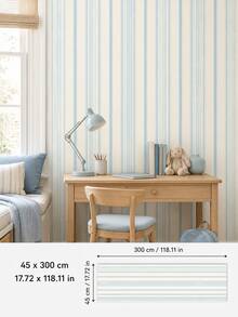 SUPSTICKER 1PC Peel And Stick Stripe Wallpaper, Removable PVC Wall Decal, Modern Vertical Line Wall Covering For Bedroom Living Room Home Decor, 4 Styles - Multicolor - View 16