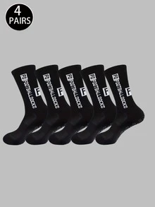 1/2/3/4 pares de calcetines de fútbol con patrón FS, amortiguadores, cómodos, resistentes al desgaste, calcetines deportivos adecuados para fitness al aire libre y baloncesto - Multicolor - Ver 11