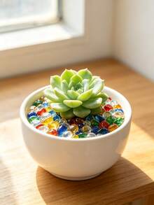 Mixed Color Tumbled Glass Chips Colorful Glass Pebbles, Decorative Gravel For Aquarium, Succulent Pot, Vase Filler, Resin DIY Craft & Home Decor - Multicolor - View 5