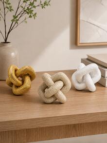 1pc Abstract Knot Sculpture, Modern Geometric Decorative Ornament, Nordic Minimalist Desktop Figurine, Suitable For Living Room, Bookshelf, Coffee Table, Office Desk, Entryway Decor, Housewarming Gift - New Knot Ornament - View 4
