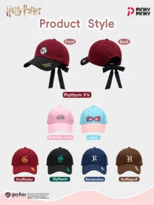 Harry Potter Baseball Cap Sun Hat With Bow Ribbon, Cute Four Houses Embroidery, Suitable For Students, Women, Daily Wear, Halloween, Christmas, Birthday Party Gift - Multicolor - View 8