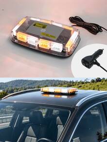 GLANBERT [Upgraded Version] 48 LED Roof Top Strobe Light, High Visibility Emergency Safety Warning LED Mini Strobe Light Bar With Magnetic Base, Suitable For 12-24V Snow Plow, Truck, Construction Vehicles - Multicolor - View 15