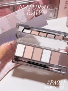 Paleta de sombras de ojos nude de 6 colores Eunarz, adecuada para uso diario, mejor opción para primavera/verano, regalo de cumpleaños ideal, alta saturación de color, color óptimo - #PA021 VELO MARRÓN - Ver 11