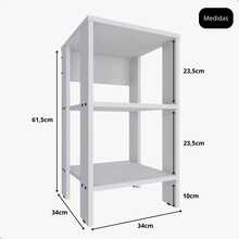 Mesa de Cabeceira sem Gaveta em MDF Fulldecor - Mod.0707 - Branco - Branco - Visão 10