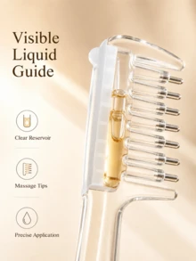 Scalp Hair Oil Applicator Roller Comb | Compact Portable Design 6.3 X 1.77 Inches Unisex Suitable For Hair Roots, Hairline, Home, Travel, Salon, Spa And Daily Care, Travel Bottle Set - View 3