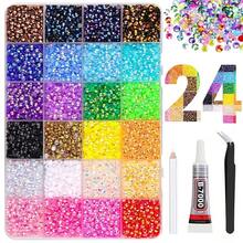 3mm 4mm 5mm 24 Colors DIY Resin Rhinestone Acrylic Boxed, Suitable For Handmade Jewelry, Shiny Mixed Color 3mm 4mm 5mm Shiny Crystal, DIY Pure Handmade Diamond Crafts. Clothing Roller, Glassware, Shoes, Fabric, Art - A - View 7