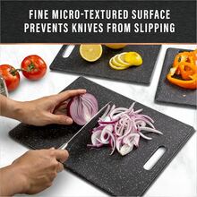 TAIMASI 3 Pack Plastic Cutting Boards, BPA-Fr-Ee Dual-Sided Durable Multipurpose Chopping Boards, Dishwasher Safely Easy Clean Kitchen Prep Board, Charcuterie Accessories, Home Kitchen Cooking Utensils, Holiday Gift For Cooking Lovers - Black - View 9