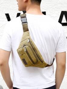 Tas Pinggang Kanvas Kapasitas Besar untuk Pria dan Wanita, Tas Ponsel, Dompet Kasir, Tas Selempang Multifungsi untuk Olahraga, Wisata, Bersepeda - MultiWarna - View 4