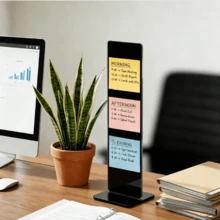 1pc Detachable High-Definition Transparent Acrylic Vertical Memo Board, Desktop Sticky Note & To-Do List Storage Stand, Minimalist Office Desk Schedule Organizer Accessory, Home Office Universal Desktop Task Planning Organizer Decorative Display - A - View 12
