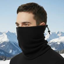 Autumn/Winter Fleece Drawstring Adjustable Neck Warmer, Outdoor Cycling Skiing Warm Neck Gaiter - Multicolor - View 4