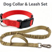 Conjunto de Coleira e Guia de Nylon Ajustável para Cachorro, Equipamento de Passeio Anti-Puxão Resistente de Cor Sólida, Durável para Cães Pequenos, Médios e Grandes, Passeio Diário, Caminhada e Treinamento de Cães - Multicolorido - Visão 16