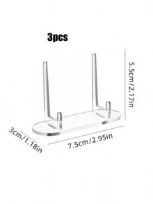 1/3/6pcs Display Stand Single Badge/Commemorative Coin Storage Rack Acrylic Commemorative Coin Tassel Transparent Perimeter Sign Holder Transparent Plastic Desktop Stand - View 11