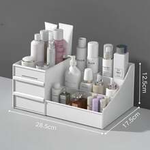 Multi-Compartment Makeup Organizer With Drawers, Desktop Cosmetic, Skincare And Perfume Storage Rack - Multicolor - View 8