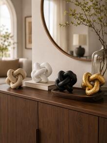 1pc Abstract Knot Sculpture, Modern Geometric Decorative Ornament, Nordic Minimalist Desktop Figurine, Suitable For Living Room, Bookshelf, Coffee Table, Office Desk, Entryway Decor, Housewarming Gift - New Knot Ornament - View 3