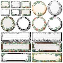 72 Pieces Eucalyptus Name Tags First Day Of School Rose Name Labels Greenery Leaves Self-Adhesive Labels Plate Stickers For Desk Classroom Teacher Students Office Back To School Supplies - View 1