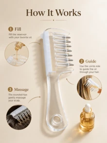 Scalp Hair Oil Applicator Roller Comb | Compact Portable Design 6.3 X 1.77 Inches Unisex Suitable For Hair Roots, Hairline, Home, Travel, Salon, Spa And Daily Care, Travel Bottle Set - View 4