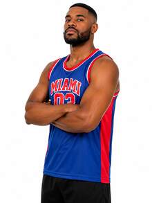 Men's Sports Tank Top For Sports Activities, Gym And Casual Use - Miami Blue - View 3