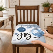 2/4/6pcs Set, Pattern Printed Milk Silk Seat Cushion Covers, Christmas, Can Be Used As Christmas Gifts, Christmas Decorations, High Elasticity Full Coverage Dining Chair Seat Cushion Covers, Removable Washable Dust-Proof Chair Protector Covers, Suitable For Kitchen Dining Chairs, Restaurant Chairs, Living Room Chairs, Office Chairs And Home Decor - Multicolor - View 6