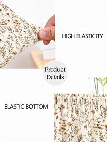 1/4/6pcs Minimalist Printed Removable Washable All-Season Milk Silk Elastic Curved Armrest Chair Covers - Multicolor - View 5