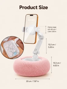 Foldable Pillow Phone Holder With Storage Compartment For Earphones And Charging Cables, 3-Axis Adjustable Mechanical Arm, Suitable For Bed, Sofa, Desk, Office And More - Multicolor - View 11