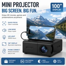 Nuevo Proyector LED Portátil Mini YG300 para el Hogar, Soporta Rotación de 180° y Corrección de Keystone, Altavoz Integrado; Compatible con USB, Teléfono, Computadora, TV, Soporta Espejo de Pantalla de Teléfono por Cable, Compacto y Fácil de Transportar - 1080P - Ver 3