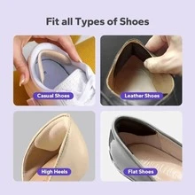 4 Pairs Soft Sponge Heel Pads, Breathable Fabric Waterproof Heel Cushions With Strong Self-Adhesive Backing, Ergonomic Curve Non-Slip Heel Buffers, Unisex, Suitable For Plus Size Shoes, Stilettos, Sneakers And Leather Shoes, Essential Accessory To Protect Feet From Friction Damage.Heels, Shoe Accessories, Travel - Multicolor - View 8