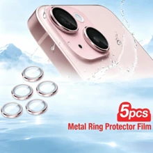 Yezodawee 相機鏡頭保護膜，適用於 iPhone 17 Pro Max、17 Pro、17 Air、17、16 Pro Max，超耐用 HD 鏡頭保護膜，防刮超薄鋼化玻璃鏡頭蓋，9H 鋼化玻璃金屬相機螢幕保護膜，防震相機保護環，5 件組，粉紅色 - 5pcs Pink - 查看 18