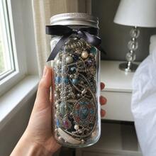 Retro Glam Mixed Metal Mystery Jewelry Storage Jar Gift Set 15pc RJ-ZS-024-RJ0728 - Multicolor - View 1