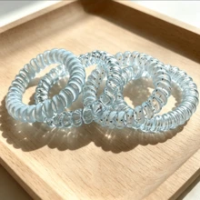 High Elastic Spiral Hair Ties, Thick Telephone Cord Hair Bands, Hair Accessories For Ponytail, Convenient For Office, Travel, Bathroom, Suitable For Women, Girls - Multicolor - View 16