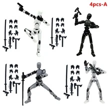 [DUMMY 13 Printable Connectable Figure 2023 Licensed Under CC By 4.0]4PCS-Multi-Color T13 Action Figure Set, 3D Printed Toy Lucky Dummy 13 Desktop Decoration, Multi-Joint Movable, Multiple Poses Freely Adjustable, Christmas Birthday Gift For Boys And Girls (Assembly Required) - Multicolor - View 14