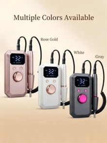LEVIATECH 1 buah Kikir Kuku Elektrik Portabel Isi Ulang USB, Pengkilap Kuku Bodi Polimer Ringan dan Tahan Lama dengan 32 Kecepatan dan 11 Kepala Penggiling Berbeda, Set Manikur Profesional Cocok untuk Kuku Akrilik dan Gel, Hadiah - MultiWarna - View 9
