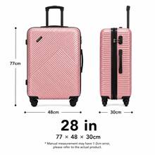 VITALVYING Hard-Shell Rolling Suitcase, Luggage, Cosmetic Bag, Suitable For Family Travel, With Swivel Wheels For Easy Movement.Ment Easier. - Rose Gold - View 6