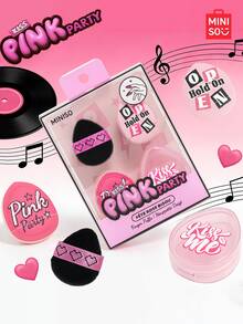Joint Name Of MINISO Link Party, 3 Piecescosmetic Bag Set, With Protective Case - Non Slip PU Leather, Used For Powder And Concealer, Portable And Lovely Gift,Giveaways,Travel,Cheap Stuff,Travel Essential - Pink - View 3