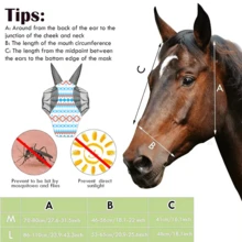 Milk Pattern UV Protection Insect-Proof Elastic Soft Comfortable Mesh Horse Face Mask Breathable Fabric Soft Mesh (M Size, L Size) - White and Blue Print - View 2