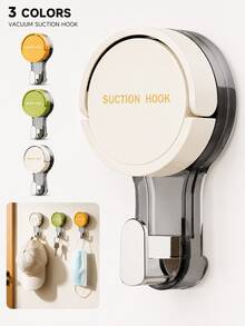 1pc Vacuum Suction Cup Hook, Heavy Duty Strong No-Drill Wall Mount Rack, Reusable Traceless Waterproof Adhesive Hook, Suitable For Bathroom, Shower, Kitchen, Door, Towel, Coat, Bag And Bath Ball Storage, Space-Saving Home Storage Rack, Dorm And Home Accessories - Multicolor - View 10
