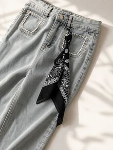 Móc khóa khăn vuông họa tiết Paisley vintage, phụ kiện đeo hông phong cách hip hop đường phố, mặt treo trang trí quần jeans unisex - Nhiều màu - Xem 7