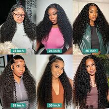 BINF Deep Wave Bundles Human Hair Extensions Brazilian Unprocessed Human Hair Weave Curly Bundles Double Weft 8-30 Inch For Women Change Hairstyle Daily Use Party Vocationos Birthday Gifts - Natural Black - View 6