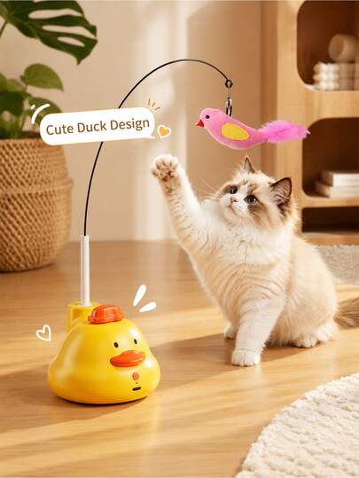 2026 New Interactive Cat Toy, Automatic 360° Rotating Flying Bird Feather Wand, Suitable For Indoor Cats, Smart Electronic Teaser Toy, USB Type-C Rechargeable, Motion Sensing Pet Toy, Stimulates Hunting Instinct, Reduces Boredom