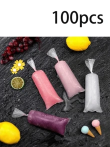 1/50/100/200pcs DIY Popsicle Mold Bags, Popsicle Molds, Summer Ice Cream Freezer Bags, Frozen Popsicle Bags, Suitable For DIY Yogurt Popsicles, Fruit Popsicles, Summer Essential, Frozen Dessert Set, Summer Party Popsicle Storage, Summer Cooling - Multicolor - View 11